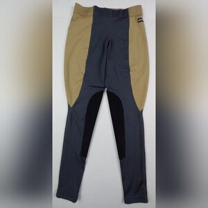 Kerrits Equestrian Riding Pants Womens Size Small Gray Brown Knee Patch Stretch